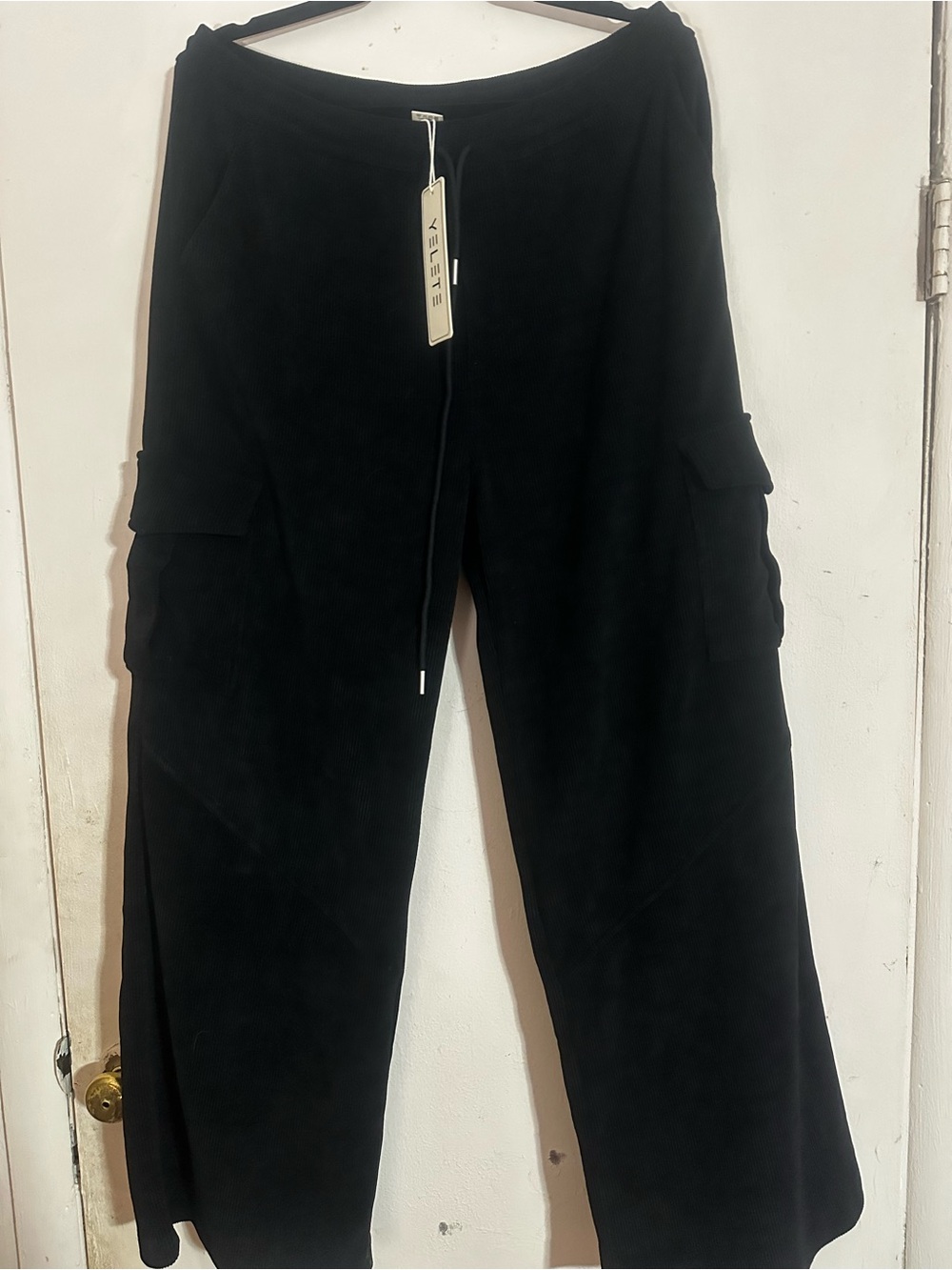 Velvet Black Women’s Cargo Lounge Pants with Utility Pockets